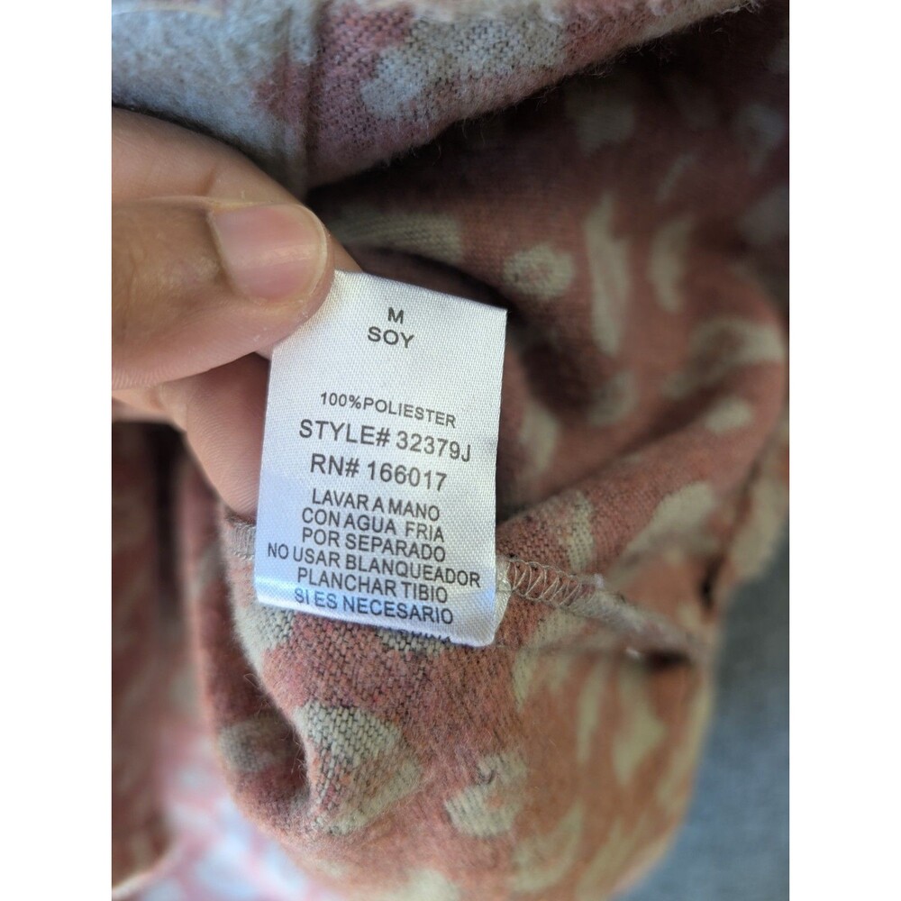 Blue B Leopard Print Fringe M Shacket Western Boho Brushed Flannel Jacket Cowgir - Picture 7 of 13